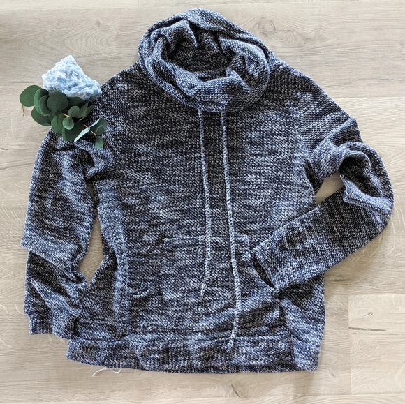 Loveappella Tops - Loveappella Evie Drawstring Funnel Neck Sweatshirt